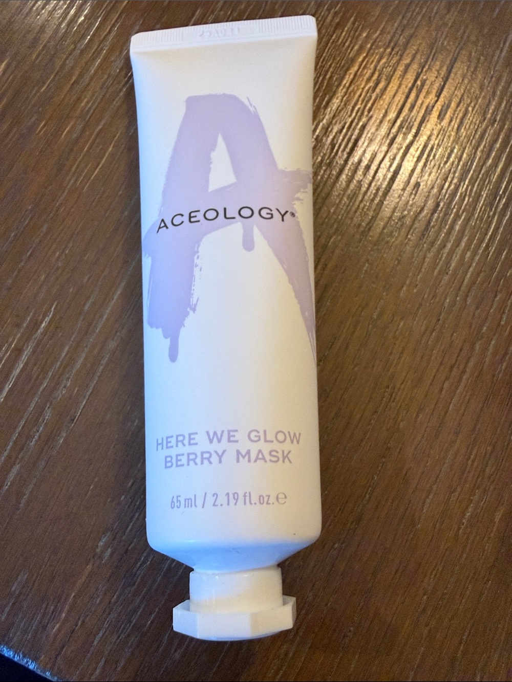 Here We Glow Berry Mask - White with Lavender Accents